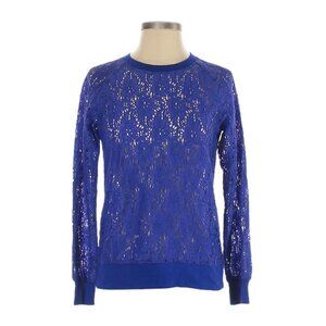 Stella & Dot Blue Long Sleeve Lace Sweater Top S